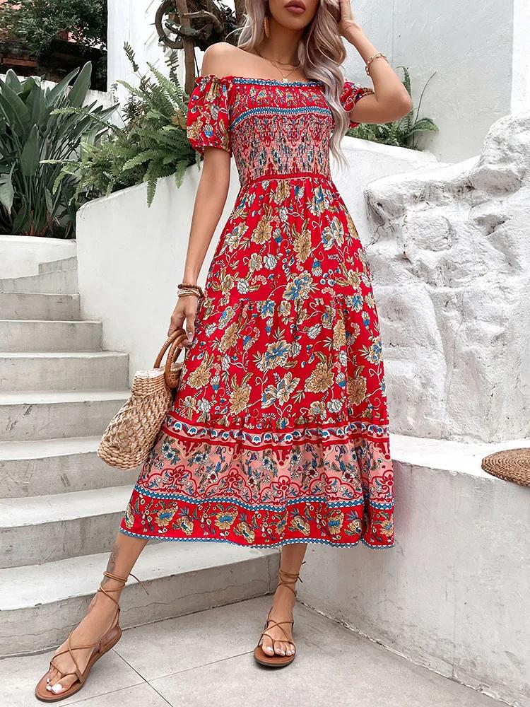 Bohemian%20Red%20Party%20Midi%20Dress%20%20%20-