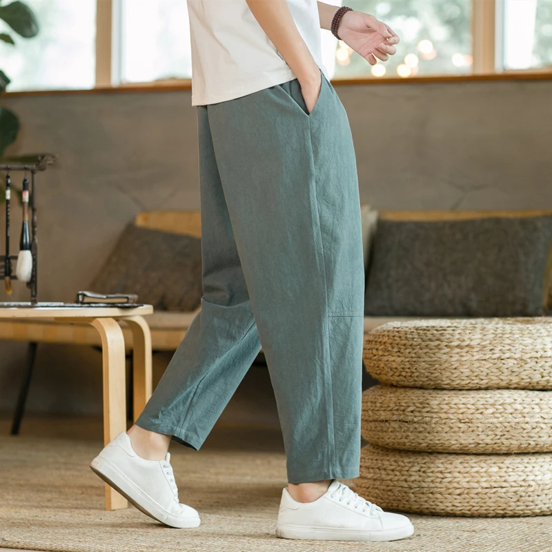 Green%20Cotton%20Linen%20Men’s%20Pants