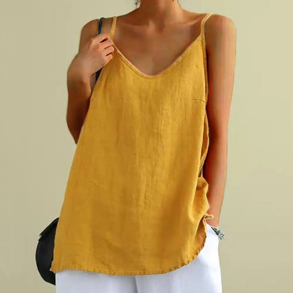 Yellow%20Cotton%20Linen%20Spaghetti%20Strap%20Top%20-