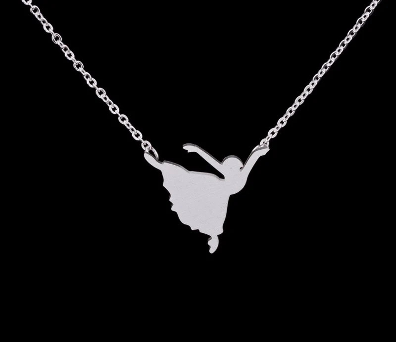 Dancing%20Girl%20Silver%20Necklace%20Minimalist%20Necklace/