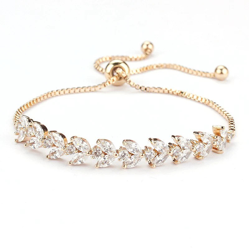 Gold%20Platinum%20Marquise%20and%20Round%20Cubic%20Zircon%20Bracelet/