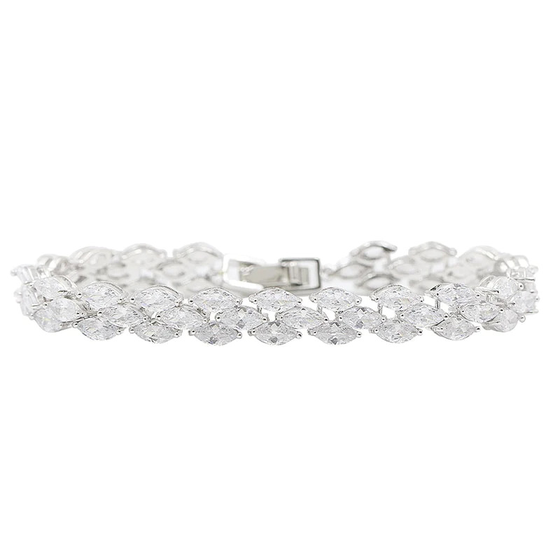 White%20Gold%20Platinum%20Baguette%20Bracelet/