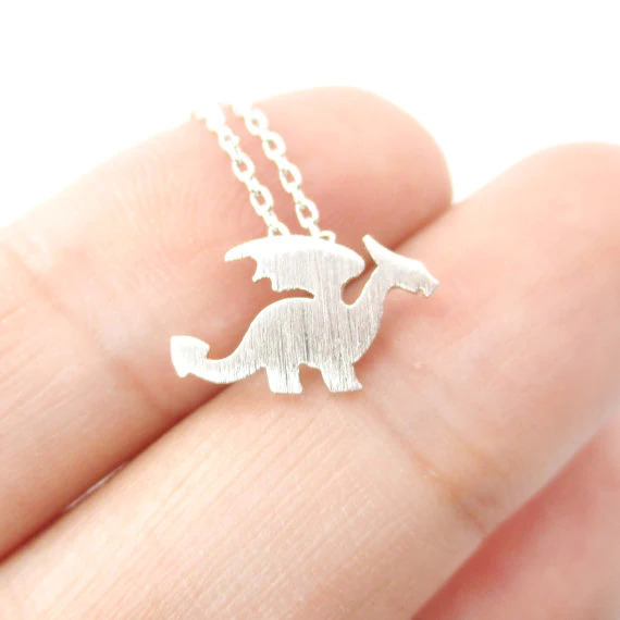 Dragon%20with%20Wings%20Necklace,silver%20Minimalist%20Necklace/