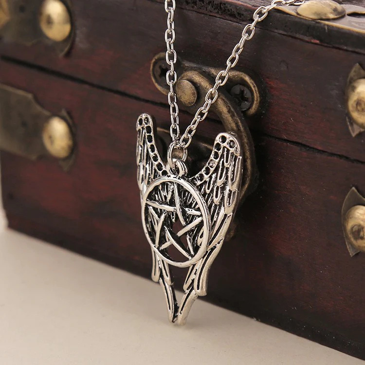 Supernatural%20Geometry%20Star%20Wings%20Ward%20Evil%20Amulet%20Pentagram%20Pendant%20Necklace