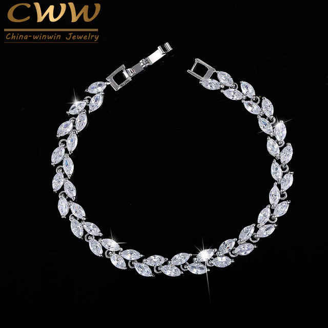 White%20Gold%20Platinum%20Crystal%20Leaf%20Ladies%20Bracelet