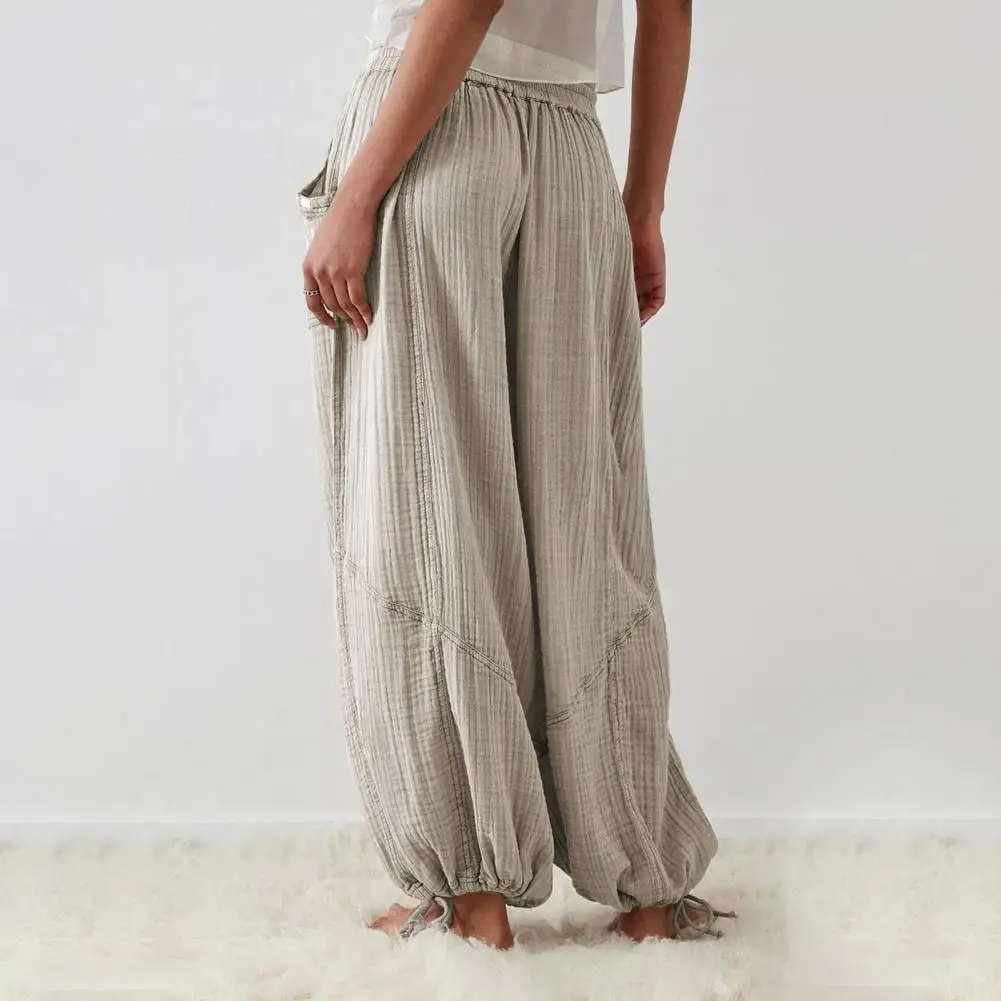 Gray%20Women%20Harem%20Cotton%20Linen%20Pants%20/