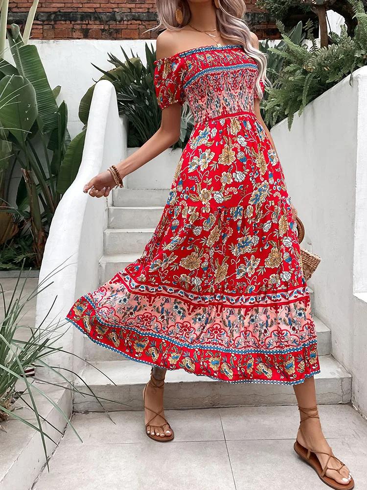 Bohemian%20Red%20Party%20Midi%20Dress%20%20%20-