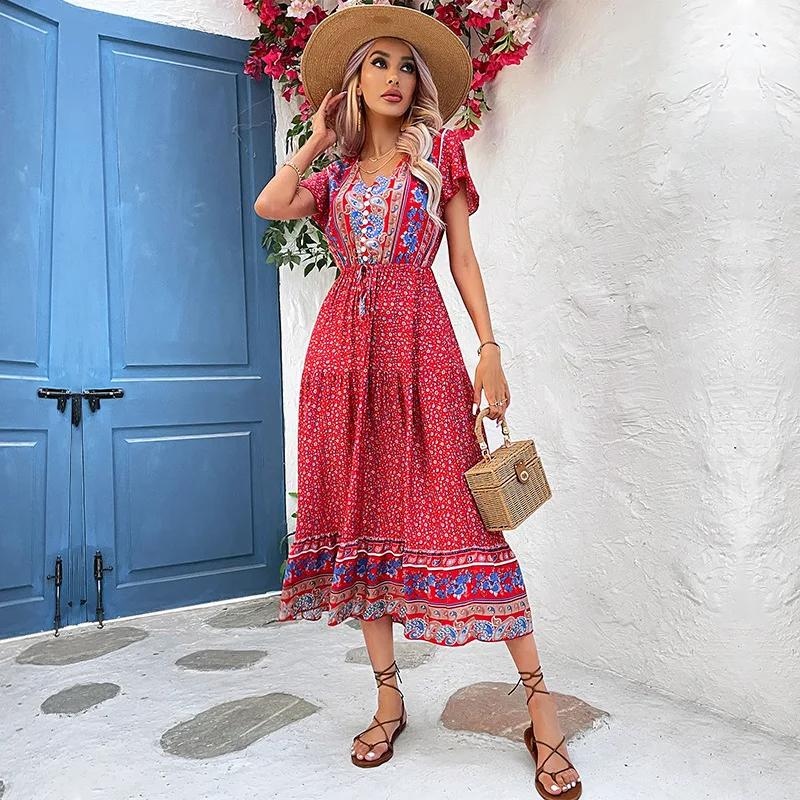 Red%20Floral%20Long%20Bohemian%20Dress-