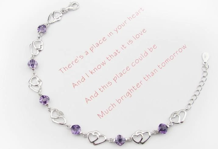 Silver%20Platinum%20Purple%20Zircon%20Heart%20Elegant%20Ladies%20Bangle%20Bracelet/