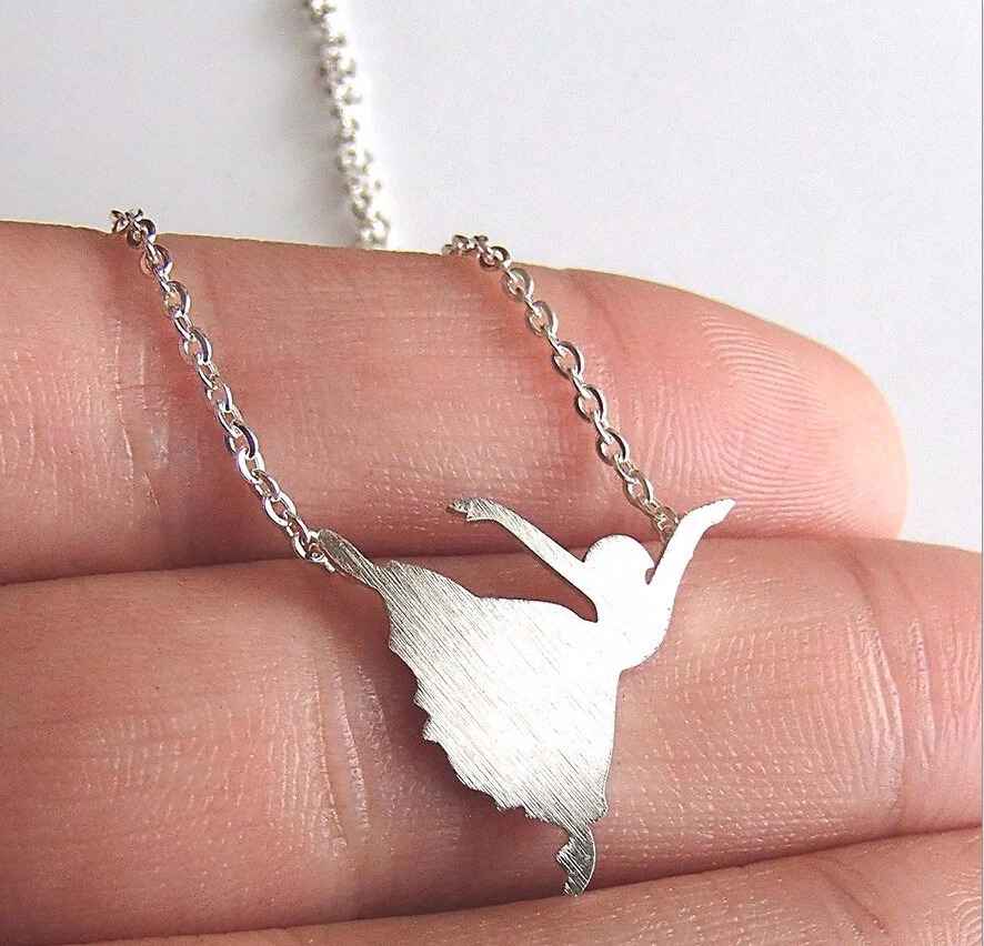 Dancing%20Girl%20Silver%20Necklace%20Minimalist%20Necklace/