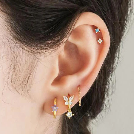 Dainty%20CZ%20Butterfly%20Shaped%20Huggie%20Hoop%20Earrings%20With%20Dangling%20Charm