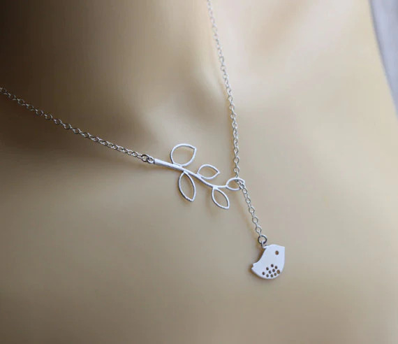 Bird%20on%20Leaf%20Silver%20Necklace