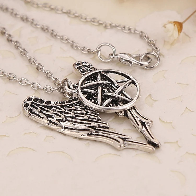 Supernatural%20Geometry%20Star%20Wings%20Ward%20Evil%20Amulet%20Pentagram%20Pendant%20Necklace