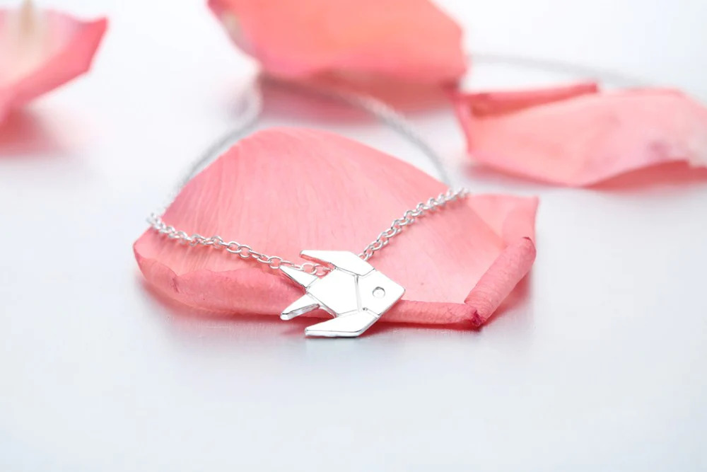 Origami%20Tropical%20Fish%20Silver%20Necklace