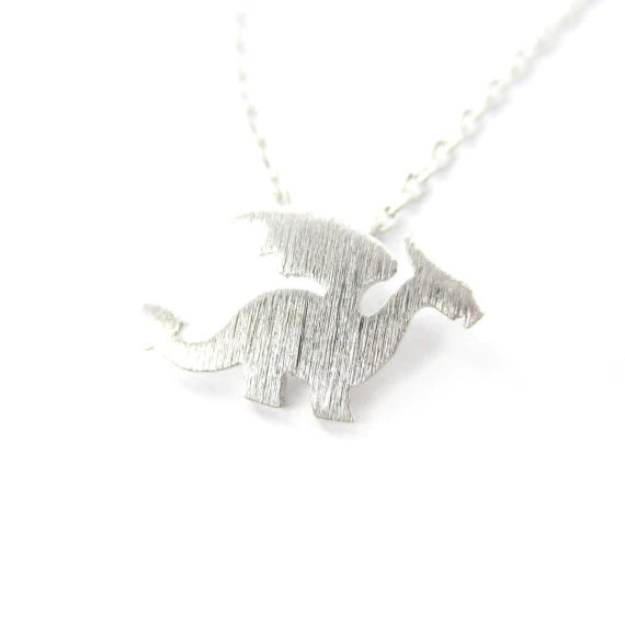 Dragon%20with%20Wings%20Necklace,silver%20Minimalist%20Necklace/