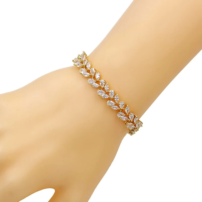 Gold%20Platinum%20Marquise%20Tennis%20Bracelet/