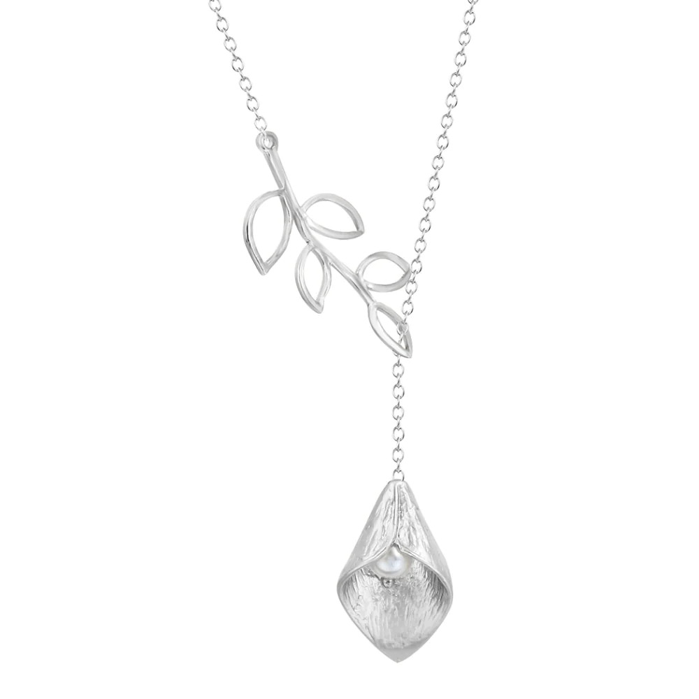 Calla%20Lily%20with%20Simulated%20Pearl%20Leaf%20Silver%20Necklace