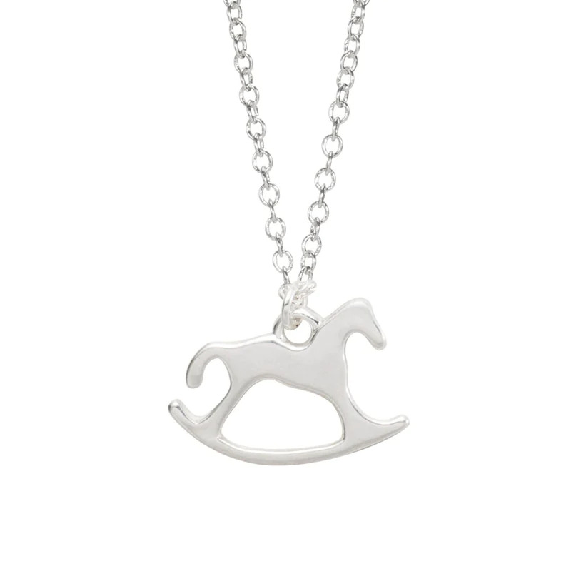 Wooden%20Horse%20Necklace,silver/