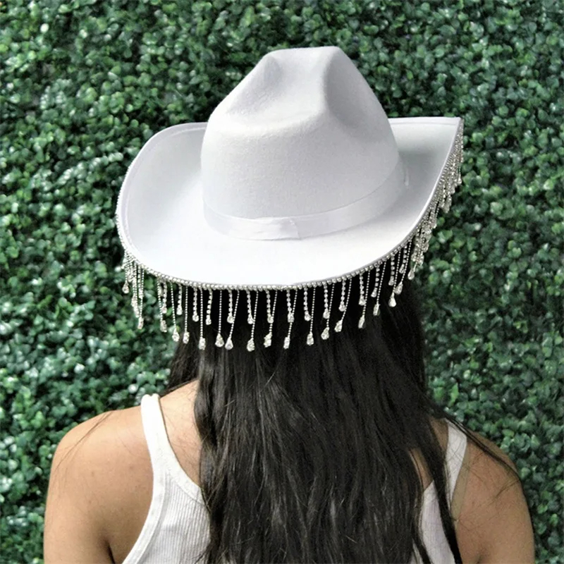 White%20Black%20Bridal%20Party%20Western%20Country%20Cowboy%20Hat%20