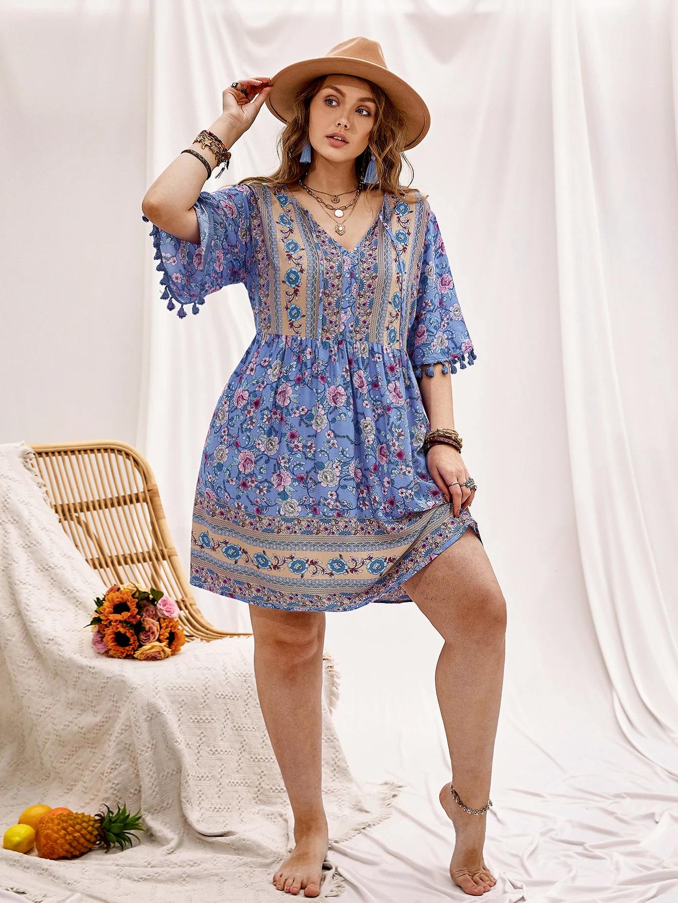 Blue%20Cotton%20Tassel%20Mini%20Dress%20%20%20-