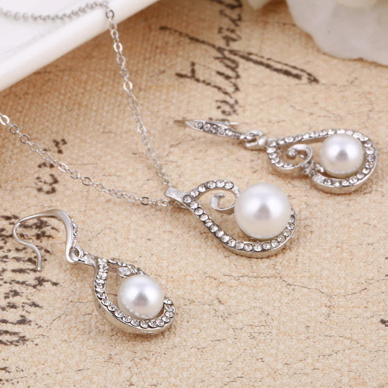 silver%20white%20simulated%20pearl%20romantic%20design%20womens%20jewelry%20set/