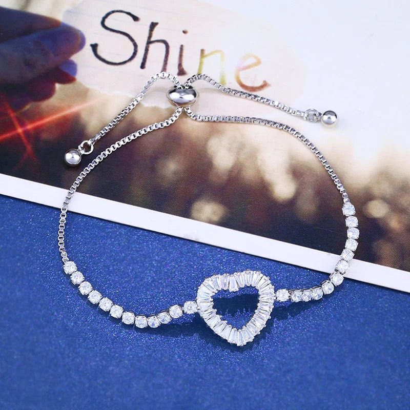 Zircon%20Heart%20Silver%20Bracelet