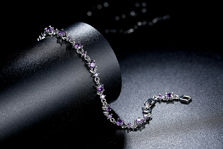 Silver%20Platinium%20Purple%20Cubic%20Zircon%20Stone%20Ladies%20Bracelet%20Bangle/