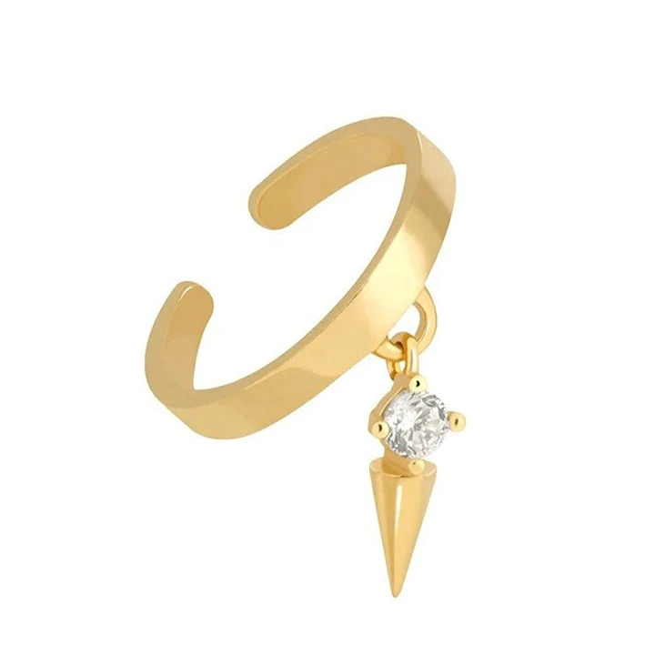 Dainty%201%20Piece%20Triangle%20Spike%20CZ%20Charm%20Huggie%20Hoop%20Earring