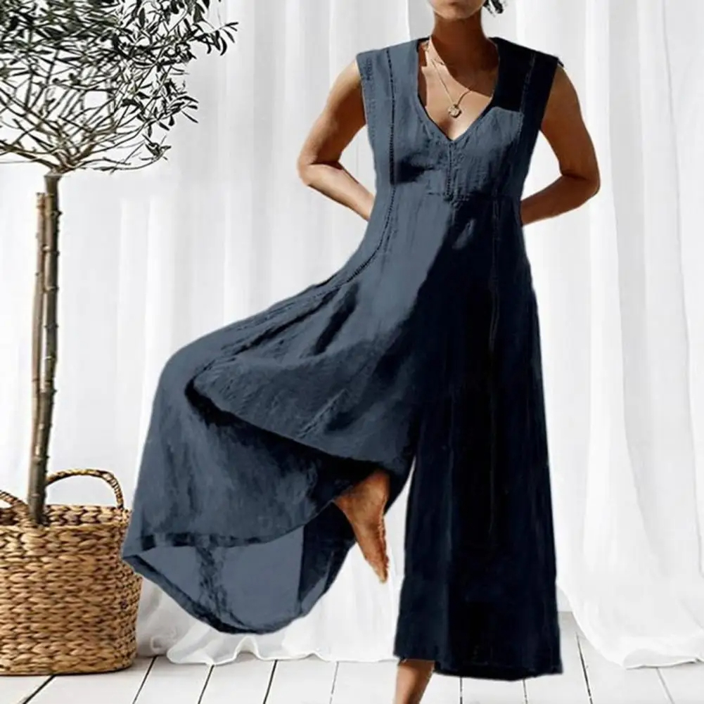 Navy%20Blue%20Cotton%20Linen%20V-neck%20Sleeveless%20Jumpsuit-