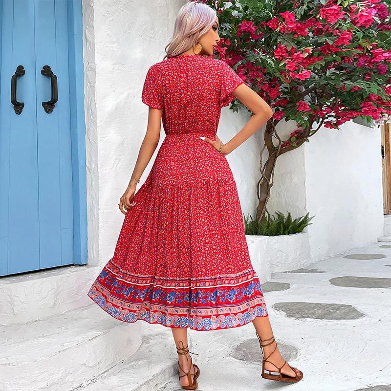 Red%20Floral%20Long%20Bohemian%20Dress