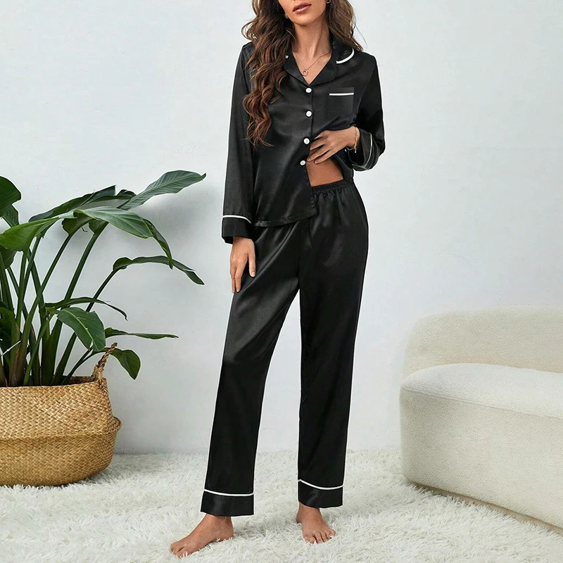 Black%20Satin%20Silk%20Woman%20Pajamas%20Set