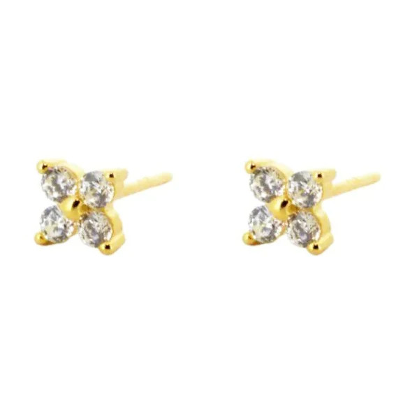 Four%20Leafs%20Crystal%20Flower%20Stud%20Earrings%20Three%20Sizes