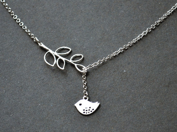 Bird%20on%20Leaf%20Silver%20Necklace