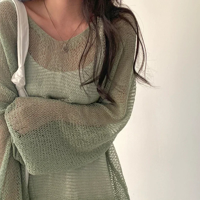 Green%20Women%20Lantern%20Long%20Sleeve%20O-Neck%20Sweater-