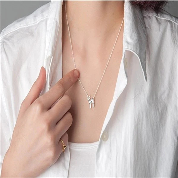 Cute%20Deer%20Silver%20Necklace%20Minimalist%20Necklace/