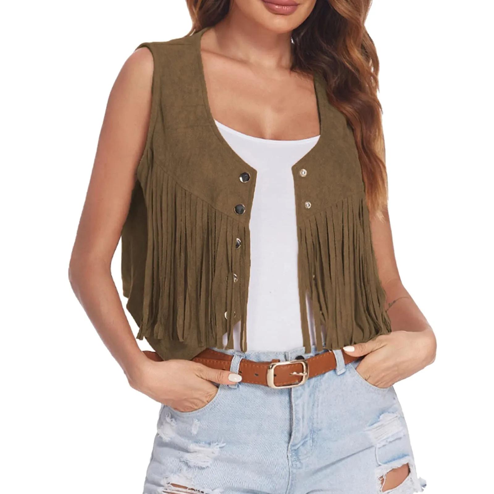 Coffee%20Women%20Fringe%20Faux%20Suede%20%20Vintage%20Vest-