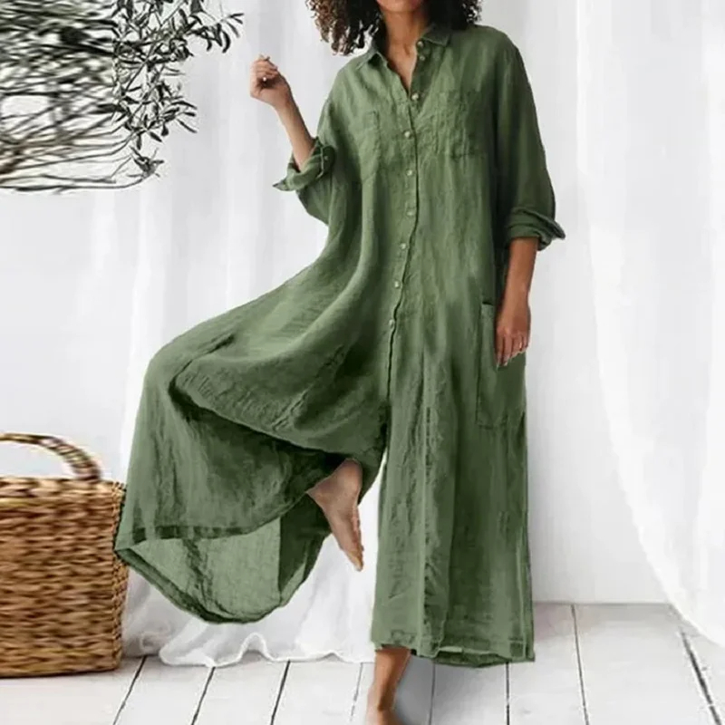 Green%20Cotton%20Linen%20Shirt%20Jumpsuit-