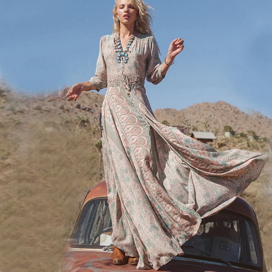 Floral%20Pastel%20Gypsy%20Boho%20Long%20Dress%20%20%20%20-