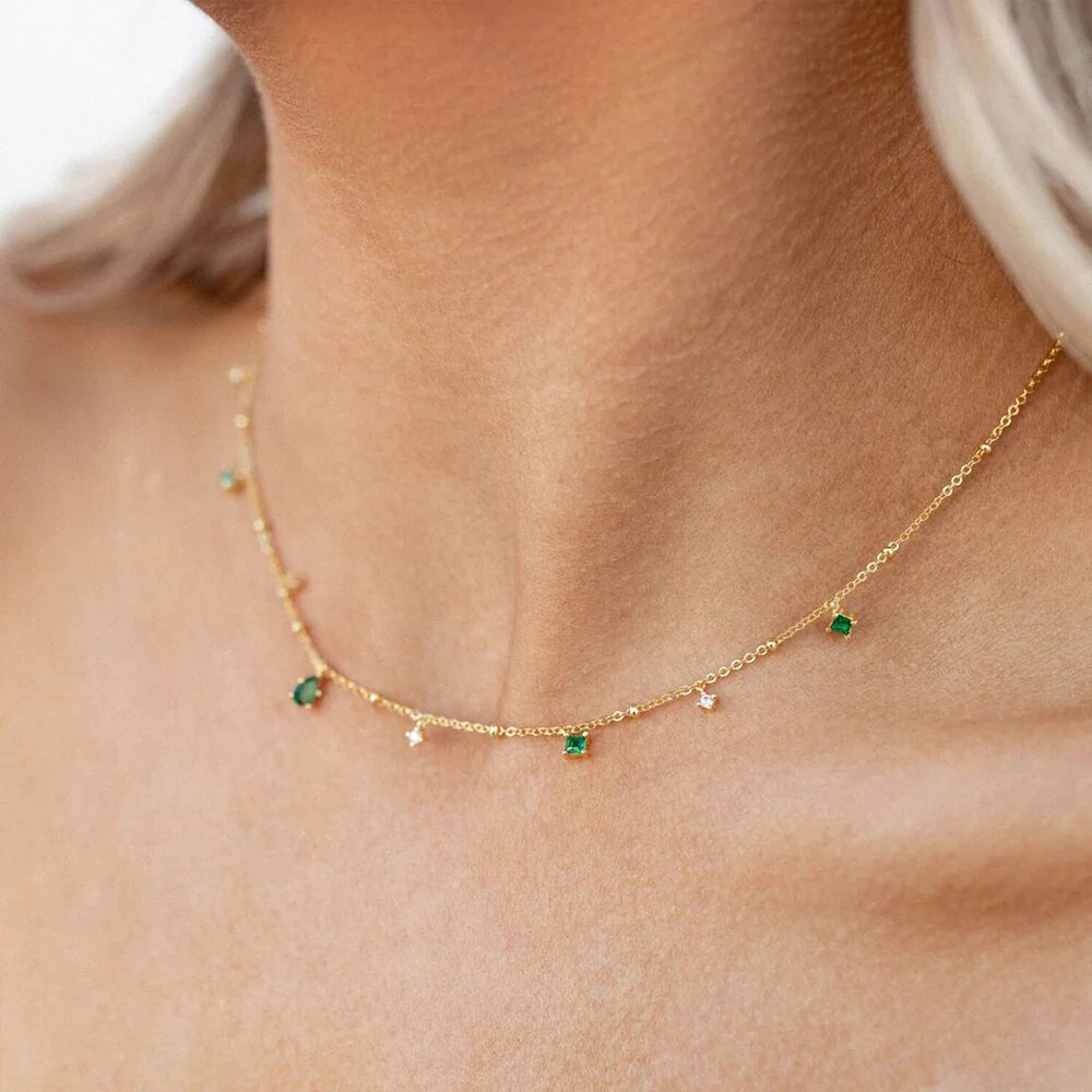 Green%20Cubic%20Zircon%20Choker%20Necklace/