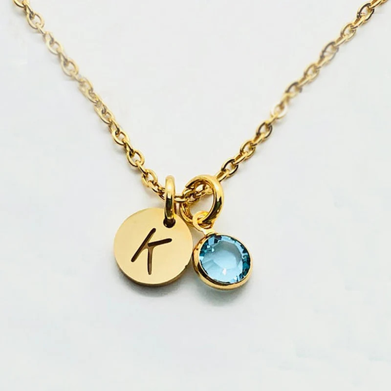 Personalized%20Birthstone%20and%20Initial%20Disc%20Necklace/