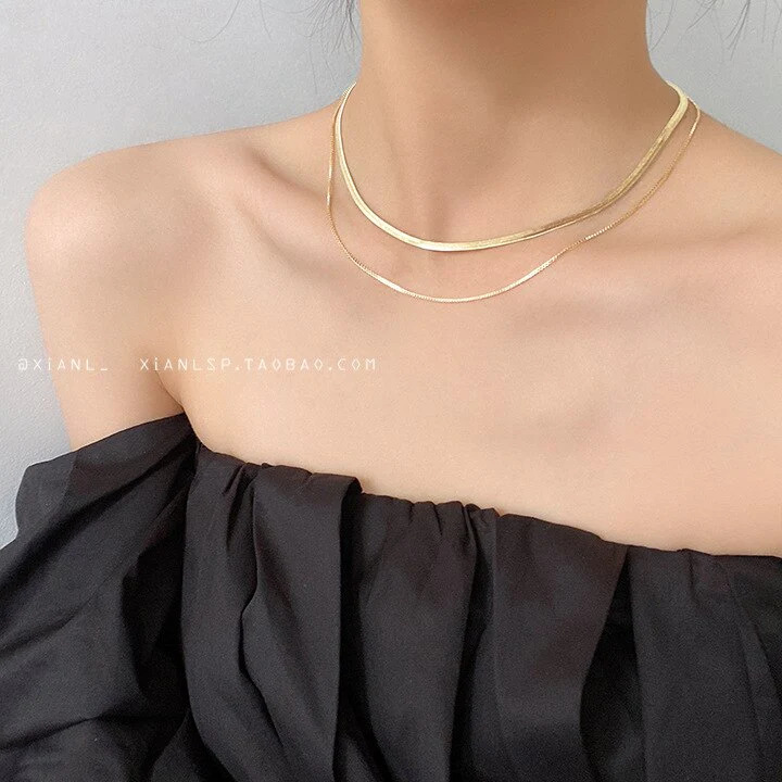 Dainty%2018K%20Gold%20Filled%20Choker%20Layered%20Necklace