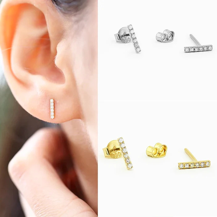 Minimalist%20&%20Dainty%20CZ%20Bar%20Shaped%20Stud%20Earrings