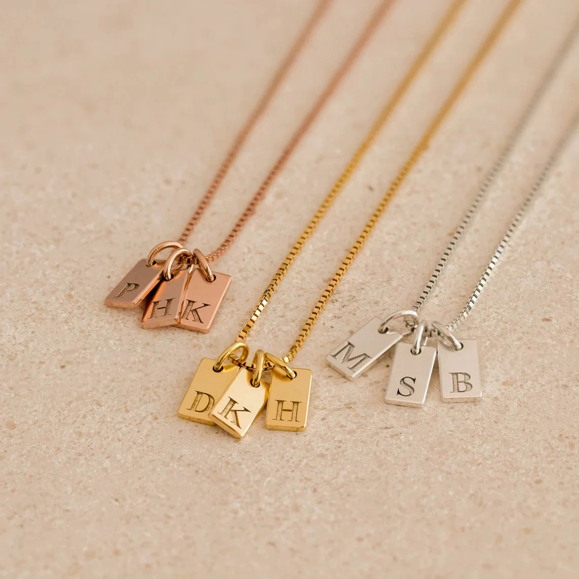 Multiple%20Bar%20Initial%20Necklace,Personalized%20Gift%20for%20Mom