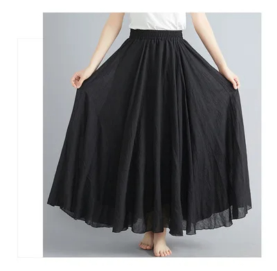 Black%20Cotton%20Linen%20Maxi%20Skirt