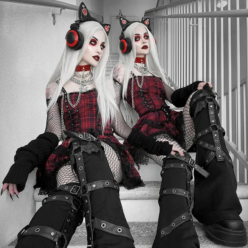 Gothic%20Red%20Plaid%20Mini%20Lolita%20Dress