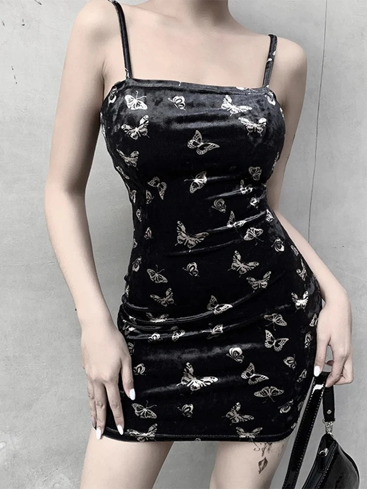 Gothic%20Spaghetti%20Strap%20Backless%20Off%20Shoulder%20Dress/