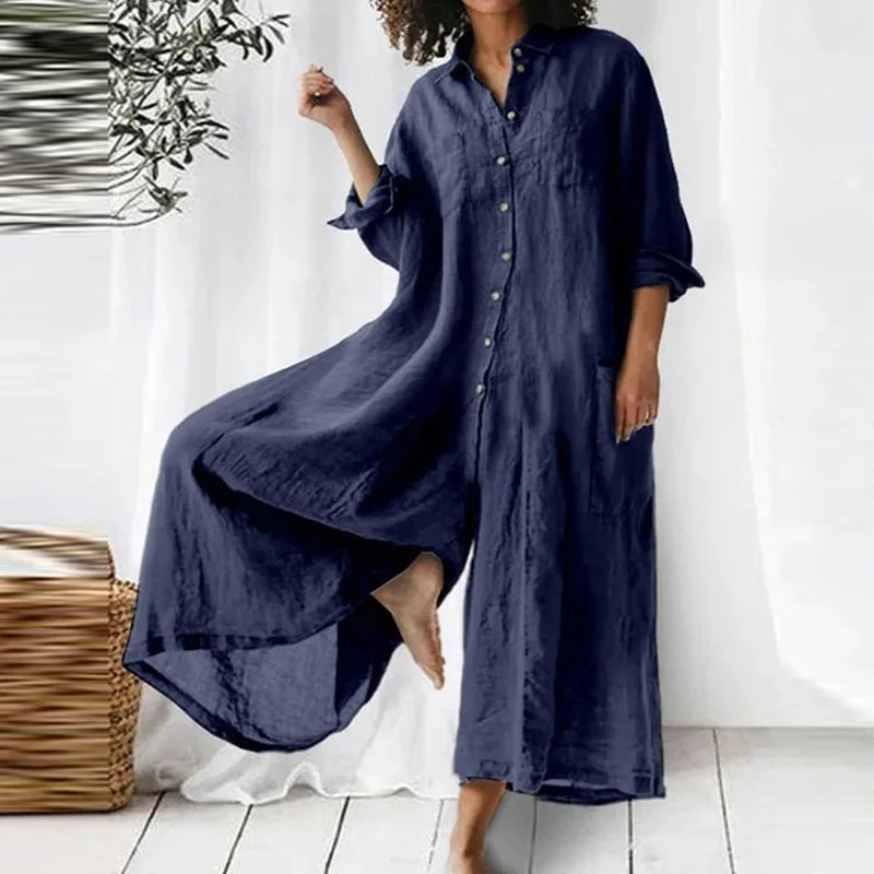 Navy%20Blue%20Cotton%20Linen%20Shirt%20Jumpsuit-