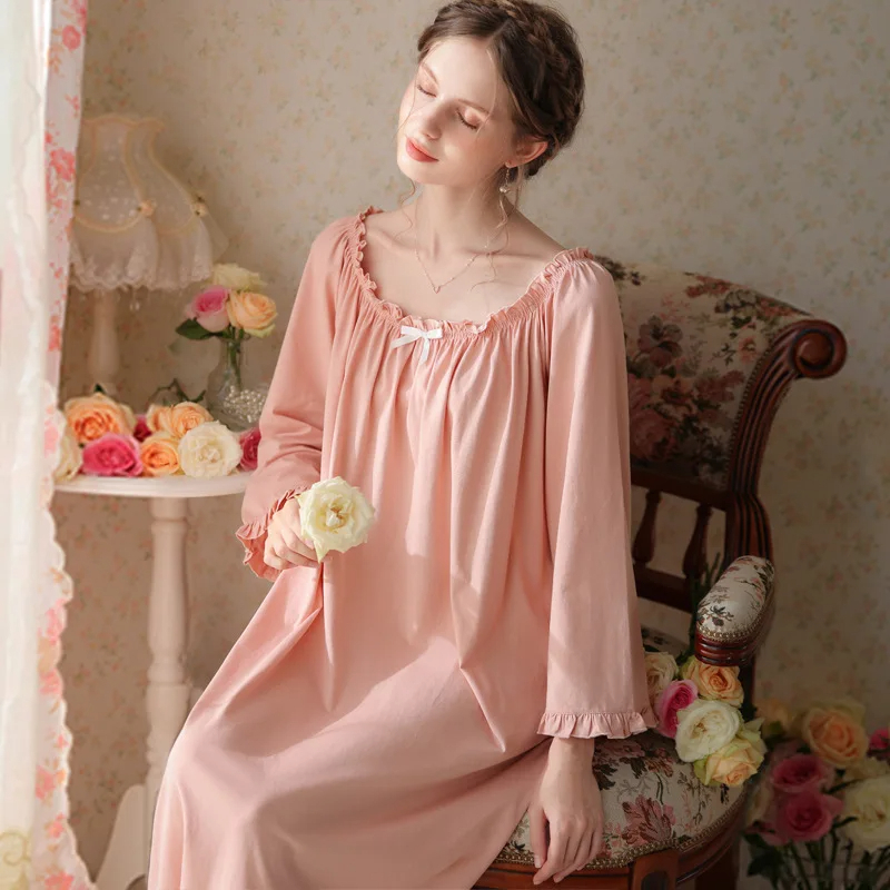 Pink%20Green%20Cotton%20Loose%20Night%20Dress-