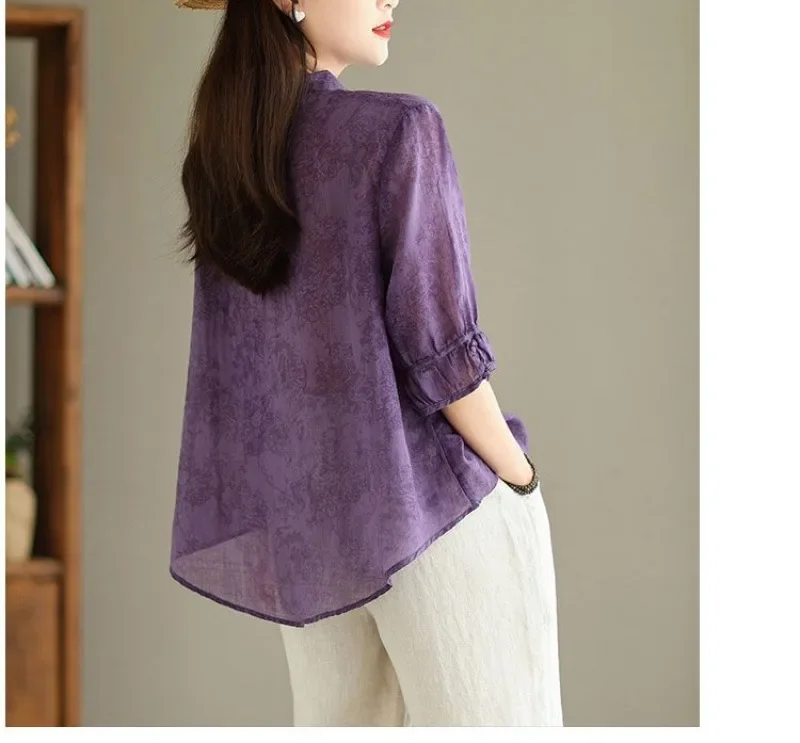 Purple%20Cotton%20Linen%20Tees%20Shirts%20for%20Women%20-