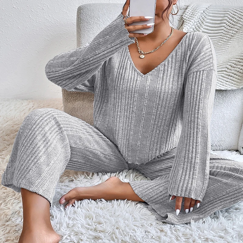 Light%20Gray%20Pajamas%20Homewear%20Set-